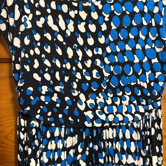 Plenty by Tracy Reese Blue Black Blob Dress Women’s Small Petite - Picture 2 of 6